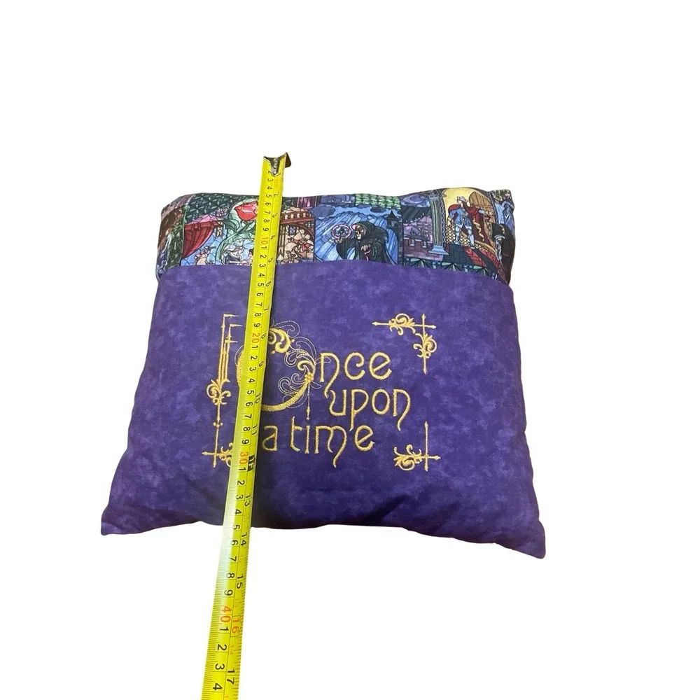 Disney Beauty and‎ the Beast Stained Glass Pillow Once Upon a Time cottage cute